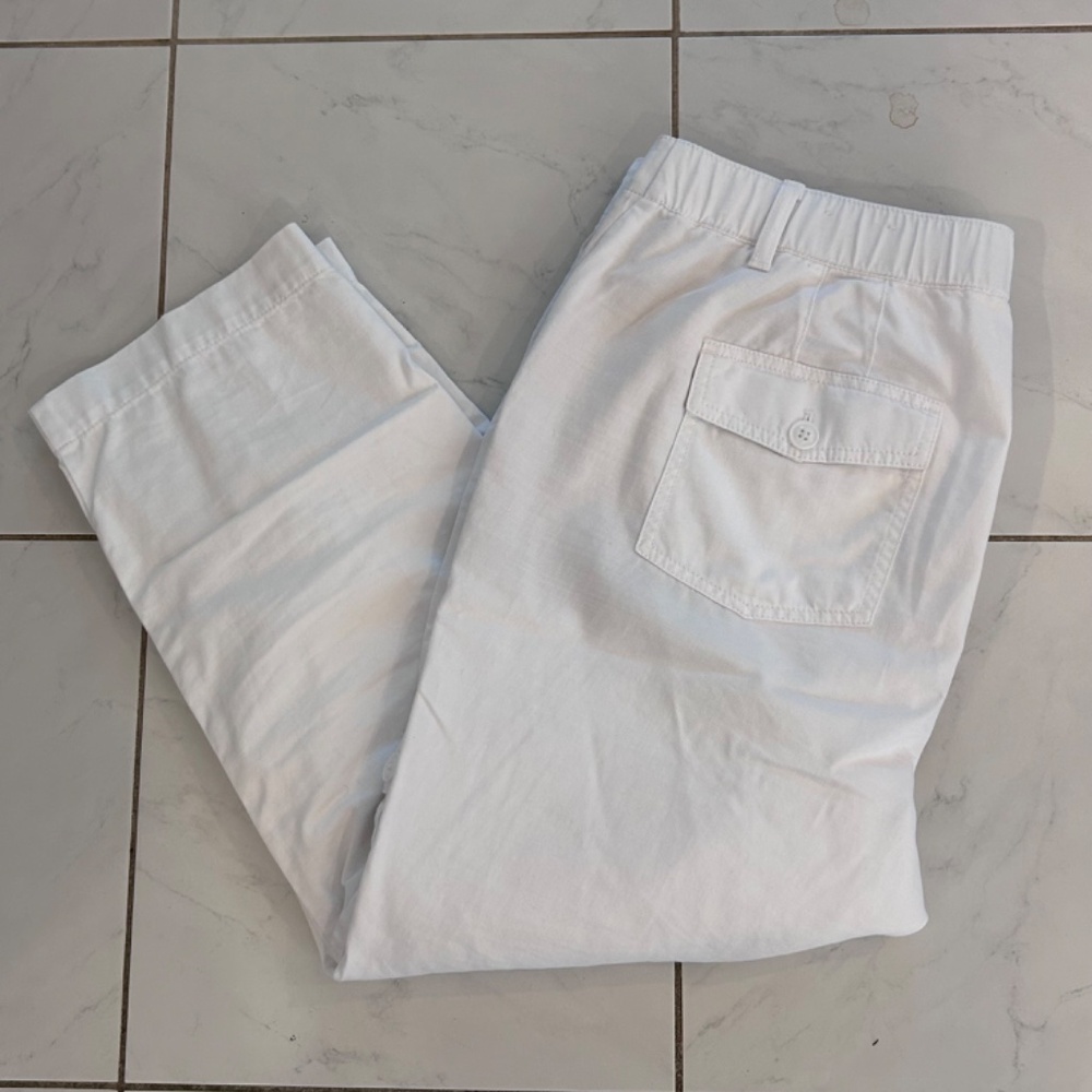 WHITE ANKLE PANTS TALBOTS 14W size 14 Woman